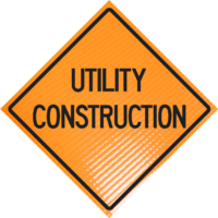 | Utility Construction 36" Non-reflective Roll-up Sign