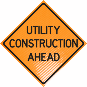 Utility Construction Ahead 36" Non-reflective Roll-up
