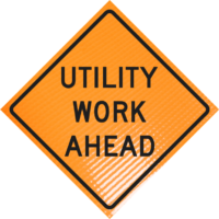 | Utility Work Ahead (w21-7) 36" Non-reflective Roll-up Sign