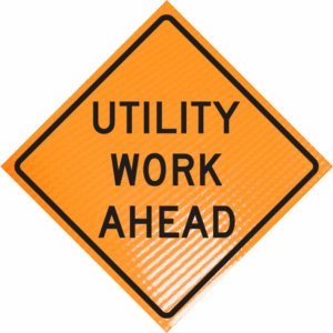 Utility Work Ahead (w21-7) 36" Non-reflective Roll-up Sign