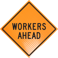 | Workers Ahead 36" Non-reflective Roll-up
