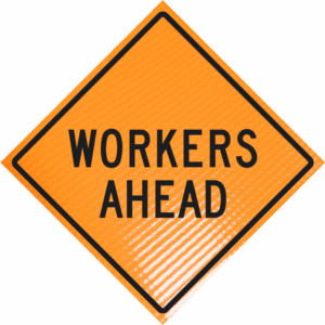 Workers Ahead 36" Non-reflective Roll-up