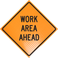 | Work Area Ahead 36" Non-reflective Roll-up Sign