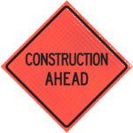 | Construction Ahead 36" Super Bright™ Reflective Vinyl Roll-up Sign