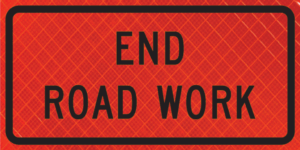 End Road Work (g20-2)36" Super Bright™ Reflective Vinyl Roll-up Sign
