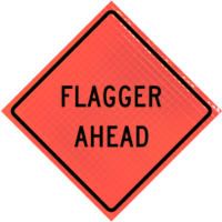 | Flagger Ahead (w20-7a) 36" Super Bright™ Reflective Vinyl Roll-up Sign