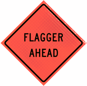 Flagger Ahead (w20-7a) 36" Super Bright™ Reflective Vinyl Roll-up Sign