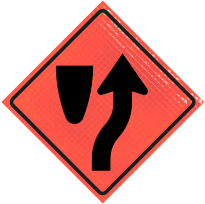 | Keep Right (r4-7) 36" Super Bright™ Reflective Vinyl Roll-up Sign