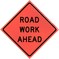 | Road Work Ahead (w20-1)36" Super Bright™ Reflective Vinyl Roll-up Sign