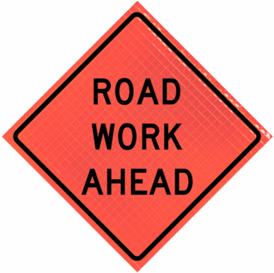 | Road Work Ahead (w20-1)36" Super Bright™ Reflective Vinyl Roll-up Sign