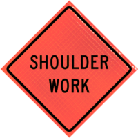 | Shoulder Work (w21-5)36" Super Bright™ Reflective Vinyl Roll-up Sign