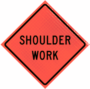Shoulder Work (w21-5)36" Super Bright™ Reflective Vinyl Roll-up Sign