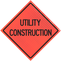 | Utility Construction 36" Super Bright™ Reflective Vinyl Roll-up Sign