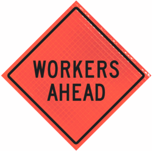 Workers Ahead 36" Super Bright™ Roll-up