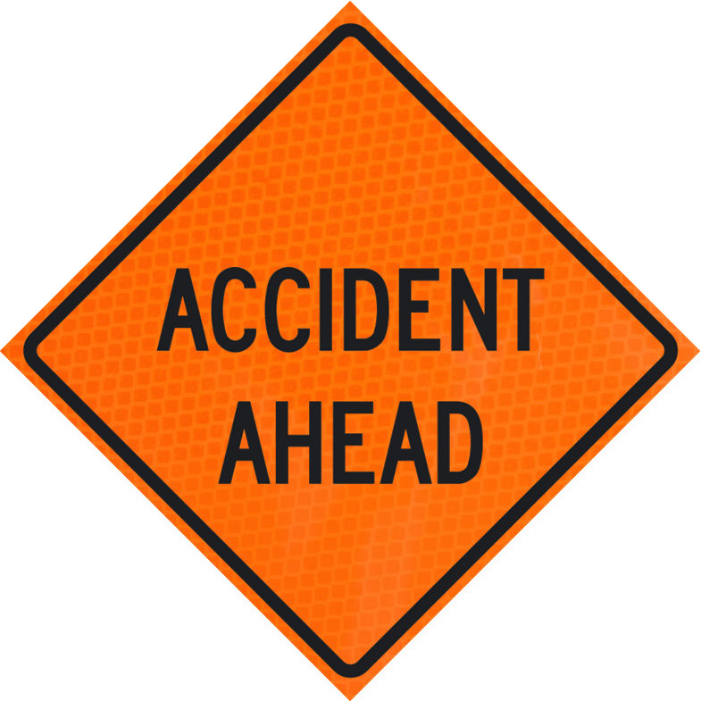 ACCIDENT AHEAD 48" Diamond Grade™ Roll-Up