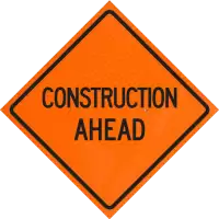 construction ahead warning sign