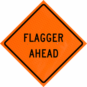Flagger Ahead (w20-7a) 48" Diamond Grade™  Roll-up