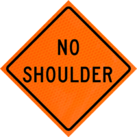 One Lane Closed Ahead 48" Diamond Grade™ Roll-up | No Shoulder (w8-23) 48" Diamond Grade™ up