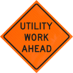 Prepare To Stop 48" Diamond Grade™ Roll-up | Utility Work Ahead (w21-7) 48" Diamond Grade™ Roll-up