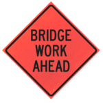 Bridge Work Ahead 48" Marathon™ Roll-up Sign | Bridge Work Ahead 48" Marathon™ Roll-up Sign