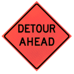 DETOUR AHEAD Roll-Up Sign