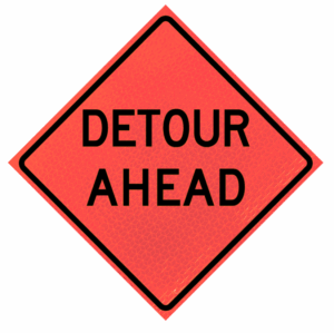 DETOUR AHEAD Roll-Up Sign