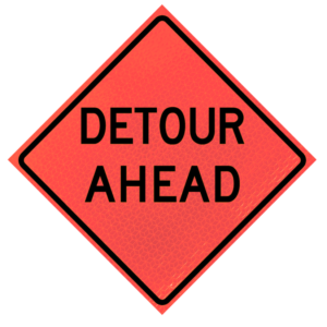 DETOUR AHEAD Roll-Up Sign