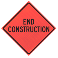 Workers Ahead 48" Marathon™ Roll-up | End Constructio 48" Marathon™ Roll-up Sign
