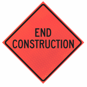 End Constructio 48" Marathon™  Roll-up Sign