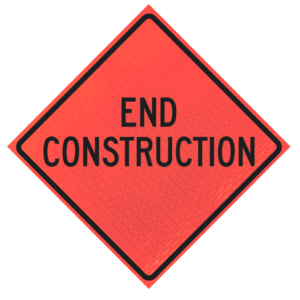 End Constructio 48" Marathon™  Roll-up Sign