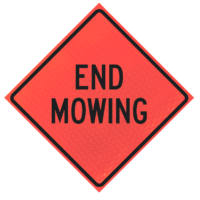 Lane Ends Merge Right (w9-2r) 48" Marathon™ Roll-up Sign | End Mowingn48" Marathon™ Roll-up Sign