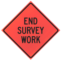 End Constructio 48" Marathon™ Roll-up Sign | End Survey Work 48" Marathon™ Roll-up Sign