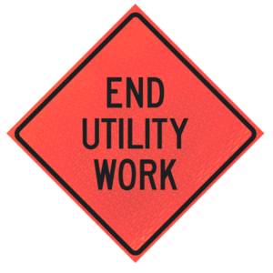 End Utility Work 48" Marathon™  Roll-up Sign