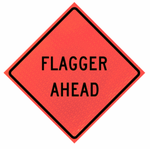 Flagger Ahead (w20-7a) 48" Marathon™ Roll-up