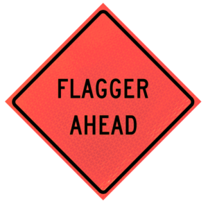 Flagger Ahead (w20-7a) 48" Marathon™ Roll-up