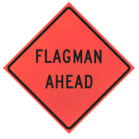 Flagman Ahead 48" Marathon™ Roll-up Sign | Flagman Ahead 48" Marathon™ Roll-up Sign