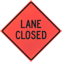 Lane Ends Merge Right (w9-2r) 48" Marathon™ Roll-up Sign | Lane Closed 48" Marathon™ Roll-up Sign
