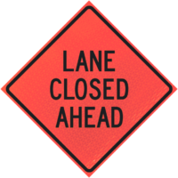 End Constructio 48" Marathon™ Roll-up Sign | Lane Closed Ahead 48" Marathon™ Roll-up Sign