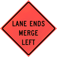 End Road Work (g20-2)n48" Marathon™ Roll-up Sign | Lane Ends Merge Left (w9-2l) N48" Marathon™ Roll-up Sign