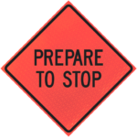 Prepare To Stop 48" Marathon™ Roll-up Sign | Prepare To Stop 48" Marathon™ Roll-up Sign
