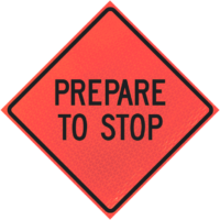 Be Prepared To Stop (w3-4) 48" Marathon™ Roll-up | Prepare To Stop 48" Marathon™ Roll-up Sign