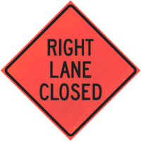 Right Lane Closed (w20-5r)n48" Marathon™  Roll-up Sign - Image 1