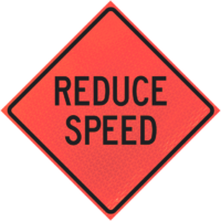 Reduce Speed 48" Marathon™  Roll-up Sign - Image 1