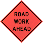 Road Work 1/2 Mile 48" Marathon™ Roll-up Sign | Road Work Ahead (w20-1) 48" Marathon™ Roll-up