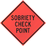 Sobriety Check Point 48" Marathon™ Roll-up Sign | Sobriety Check Point 48" Marathon™ Roll-up Sign