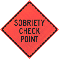 Sobriety Check Point 48" Marathon™  Roll-up Sign - Image 1