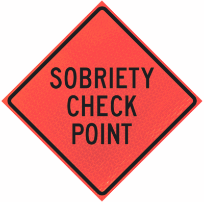 Sobriety Check Point 48" Marathon™ Roll-up Sign | Sobriety Check Point 48" Marathon™ Roll-up Sign