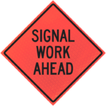Signal Work Ahead 48" Marathon™ Roll-up Sign | Signal Work Ahead 48" Marathon™ Roll-up Sign