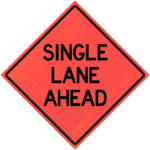 Single Lane Ahead 48" Marathon™ Roll-up | Single Lane Ahead 48" Marathon™ Roll-up