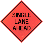 Sobriety Check Point 48" Marathon™ Roll-up Sign | Single Lane Ahead 48" Marathon™ Roll-up
